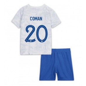 Francuska Kingsley Coman #20 Gostujuci Dres za Dječji SP 2022 Kratak Rukavima (+ kratke hlače)
